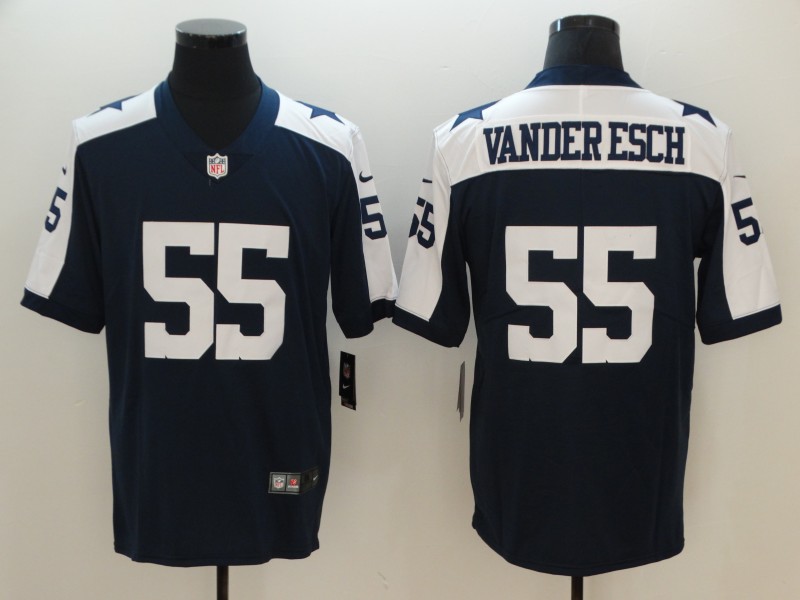 Men Dallas Cowboys 55 Vander esch Blue Thanksgiving Nike Vapor Untouchable Limited Playe NFL Jerseys